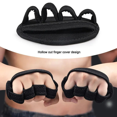 Powerlifting Gym Gloves – Breathable Weightlifting Gloves with Leather Palm Guard, Horizontal Bar Booster for Men & Women