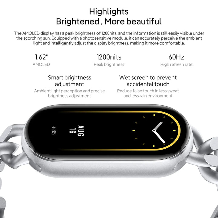 Global Version Xiaomi Smart Band 9 – 1.62" AMOLED Display Fitness Tracker, Blood Oxygen Monitor, 21 Days Battery Life, Mi Wrist Watch