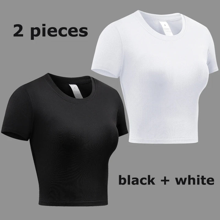 Women's Compression Shirt – Short Sleeve Athletic Yoga & Running T-Shirt, Quick-Dry Stretchy Baselayer for Gym Workouts