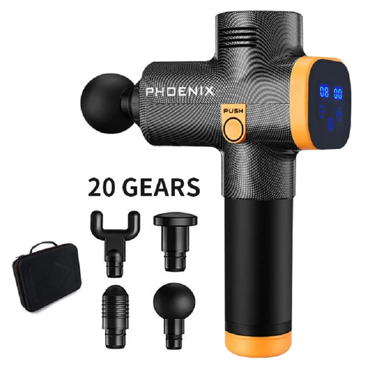 Phoenix A2 Massage Gun – Deep Tissue Muscle Massager with Display, Handheld Percussion Gun for Back & Full-Body Relief