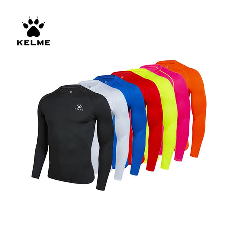 KELME Men's Compression Tights – Long-Sleeve Soccer & Fitness Shirt, Quick-Drying Training Top for Football & Kids