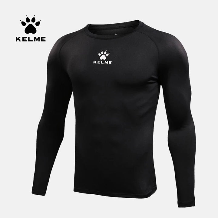 KELME Men's Compression Tights – Long-Sleeve Soccer & Fitness Shirt, Quick-Drying Training Top for Football & Kids
