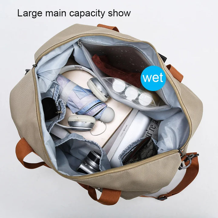 Travel Gym Bag – Portable Fitness Shoulder & Crossbody Weekender Duffle Bag for Short-Distance & Carry-On