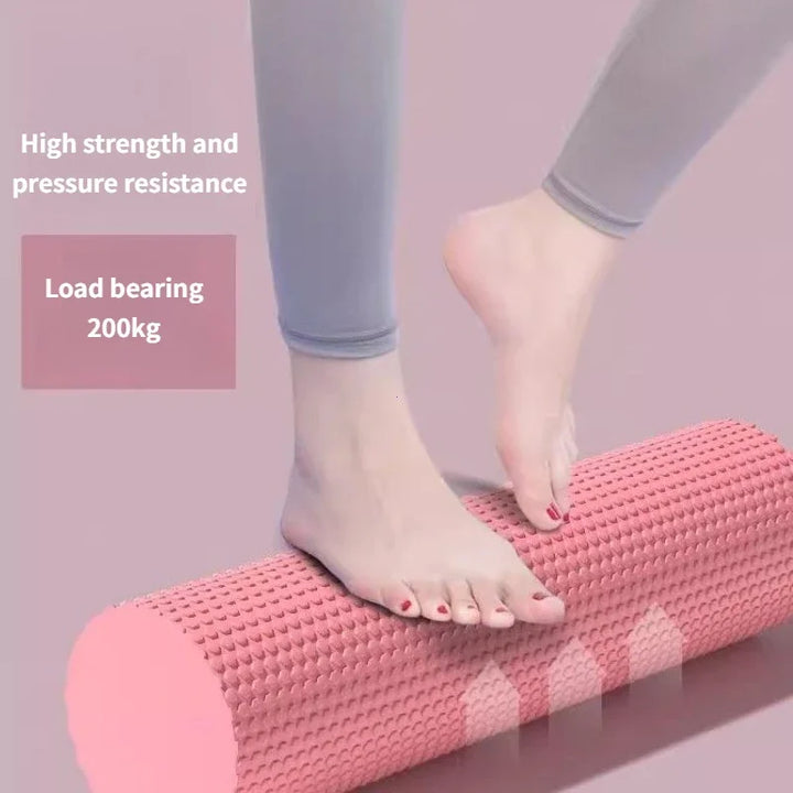 Yoga Roller Round EVA Foam Cylinder – Hexagonal Pilates Exercise Roller for Enhanced Home Workouts, 9.6cm Diameter, 30cm Length