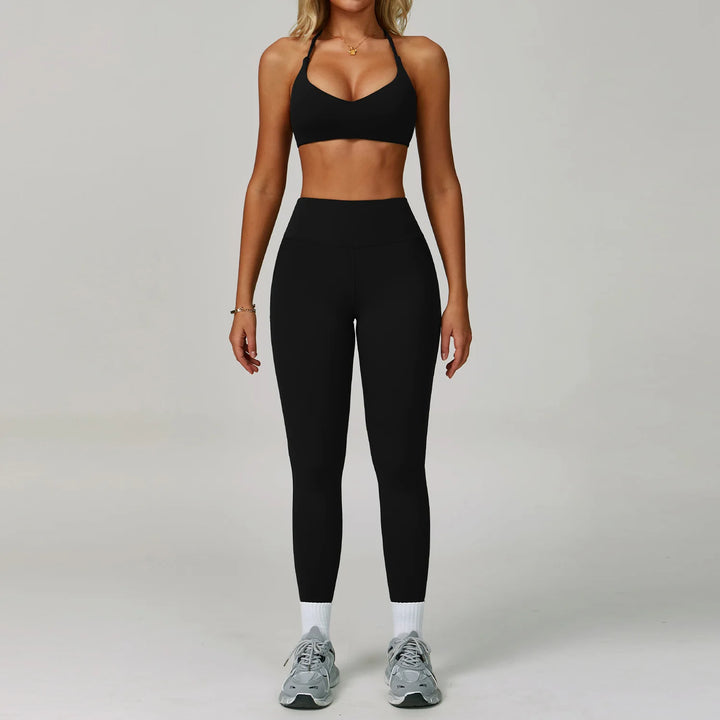 2-Piece Women's Activewear Tracksuit – Seamless Yoga Set with High-Waist Leggings for Gym & Fitness