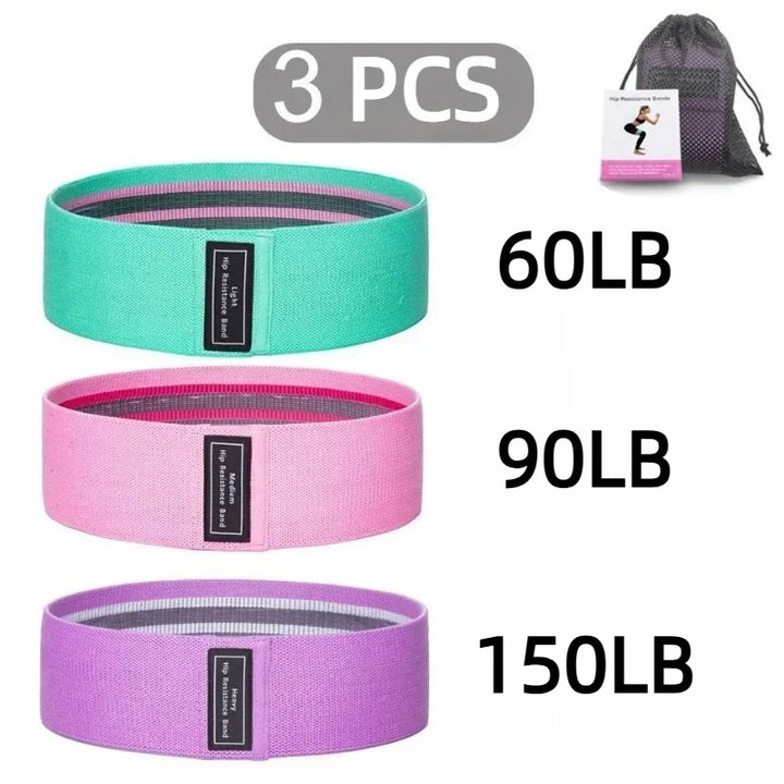 3-Pack Fabric Resistance Bands for Glutes & Thighs – Non-Slip Workout Loops for Squats, Yoga & Fitness
