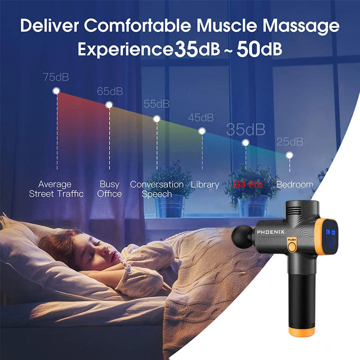 Phoenix A2 Massage Gun – Deep Tissue Muscle Massager with Display, Handheld Percussion Gun for Back & Full-Body Relief