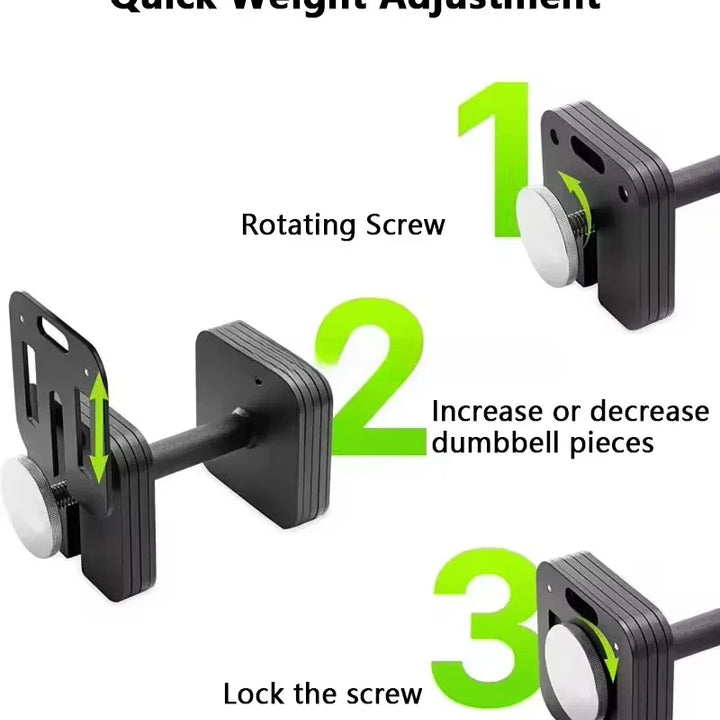 3-in-1 Adjustable Free Weight Set – Custom Color Dumbbells, Barbell & Kettlebell (Cast Iron, Square Design) for Home Gym