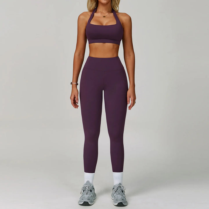 2-Piece Women's Activewear Tracksuit – Seamless Yoga Set with High-Waist Leggings for Gym & Fitness