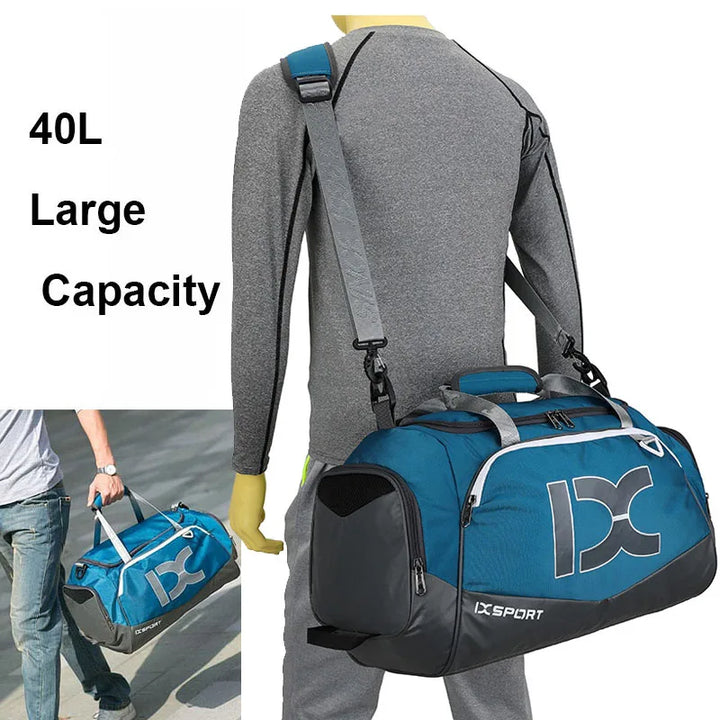 40L Large Gym Bag – Wet & Dry Fitness Training Bag for Men, Yoga, Shoes, Travel, & Swimming – Multifunctional Shoulder Handbag