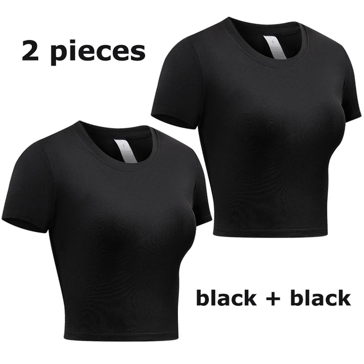 Women's Compression Shirt – Short Sleeve Athletic Yoga & Running T-Shirt, Quick-Dry Stretchy Baselayer for Gym Workouts