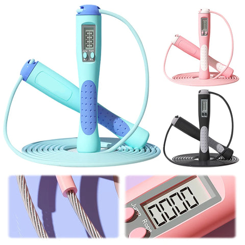 Adjustable Digital Counting Jump Rope – Long Skipping Rope for Gym Fitness & Cardio Training