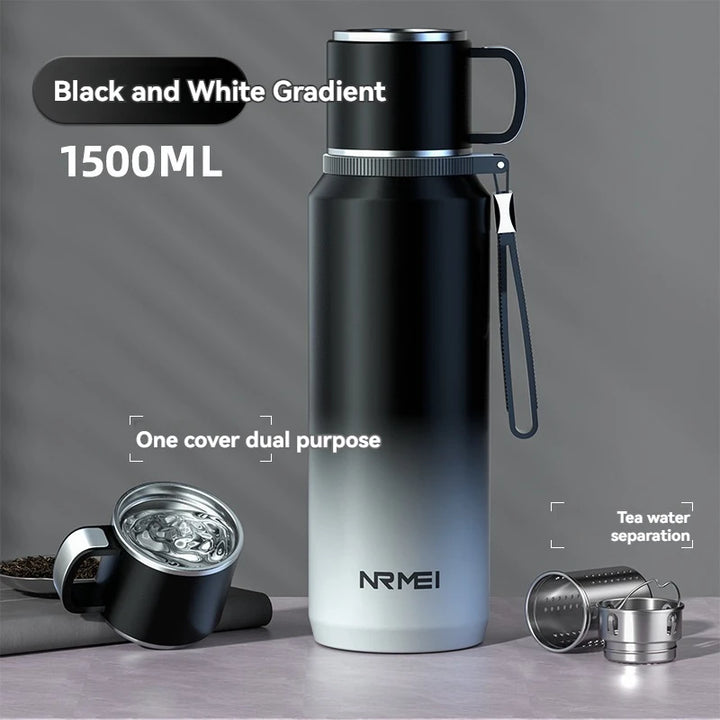 1.5L Stainless Steel Thermos Water Bottle – Vacuum Flask for Hot Coffee, Tea & Cold Drinks, Heat Preservation Tumbler