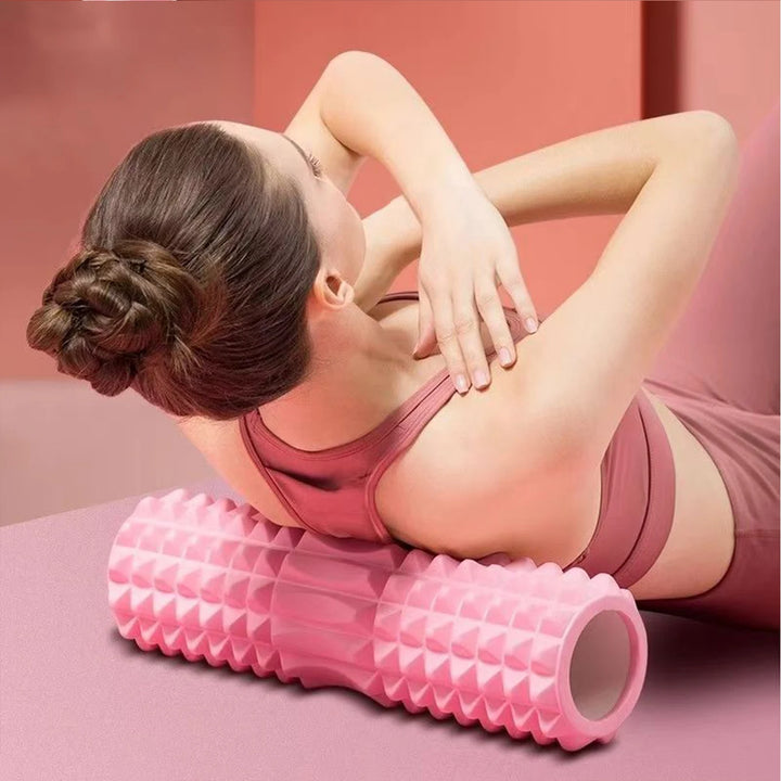 45cm Yoga Foam Roller Set – Muscle Massage Block, Pilates Yoga Column & Exercise Brick for Fitness and Flexibility