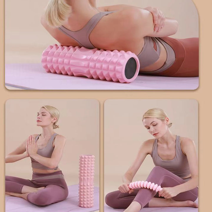 45cm Yoga Foam Roller Set – Muscle Massage Block, Pilates Yoga Column & Exercise Brick for Fitness and Flexibility