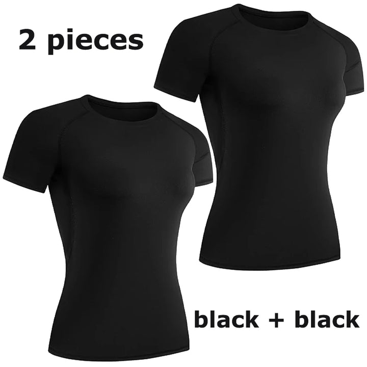 Women's Compression Shirt – Short Sleeve Athletic Yoga & Running T-Shirt, Quick-Dry Stretchy Baselayer for Gym Workouts
