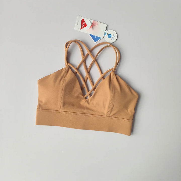 Women's Summer Shockproof Sports Bra – Beautiful Back Design, Anti-Sagging Tank Top for Running, Yoga & Fitness Training