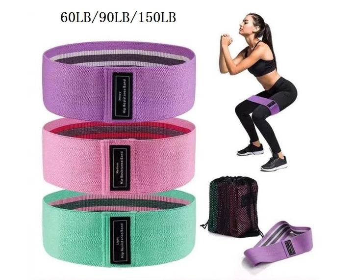 3-Pack Fabric Resistance Bands for Glutes & Thighs – Non-Slip Workout Loops for Squats, Yoga & Fitness