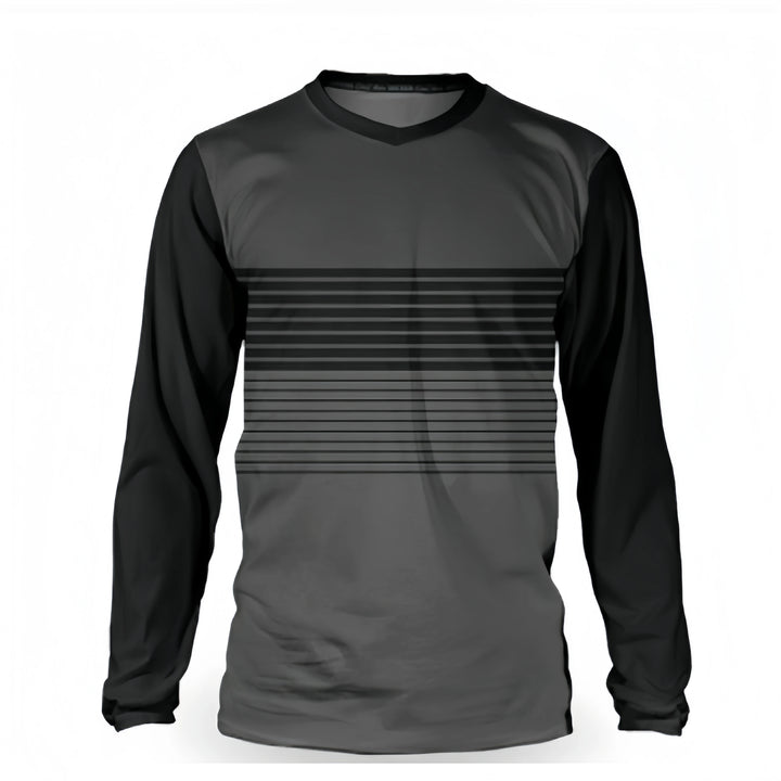 Men's Long Sleeve Quick-Drying T-Shirt – Stylish Stripe Running & Gym Top for Spring/Autumn Fitness
