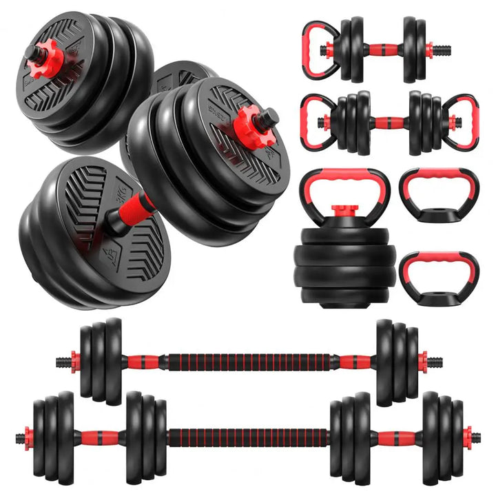 4-in-1 Adjustable Weight Dumbbell Set – Versatile Home Gym Equipment (Dumbbell, Barbell, Kettlebell) for Full Body Workout