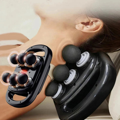 6-Head Deep Tissue Massage Gun – Muscle Relief Percussion Massager for Neck, Cervical Spine & Full-Body Recovery