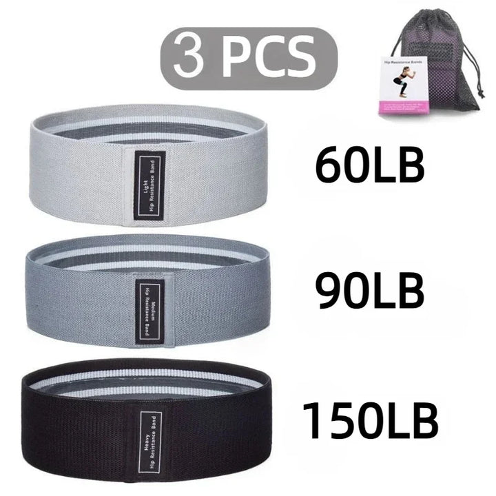 3-Pack Fabric Resistance Bands for Glutes & Thighs – Non-Slip Workout Loops for Squats, Yoga & Fitness