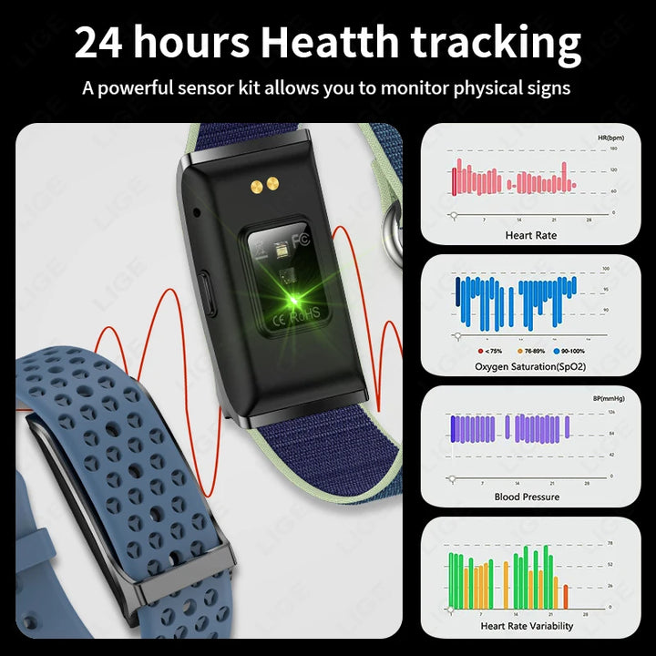 LIGE 2025 Smart Band Watch – Heart Rate & Health Monitoring Fitness Tracker, Pedometer, Sport Smartwatch for Men & Women