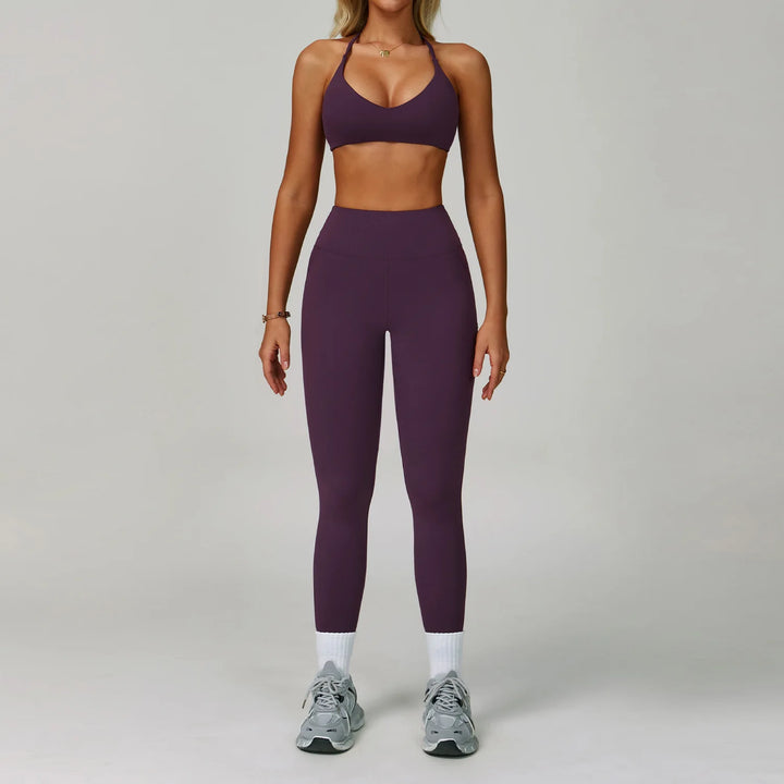 2-Piece Women's Activewear Tracksuit – Seamless Yoga Set with High-Waist Leggings for Gym & Fitness