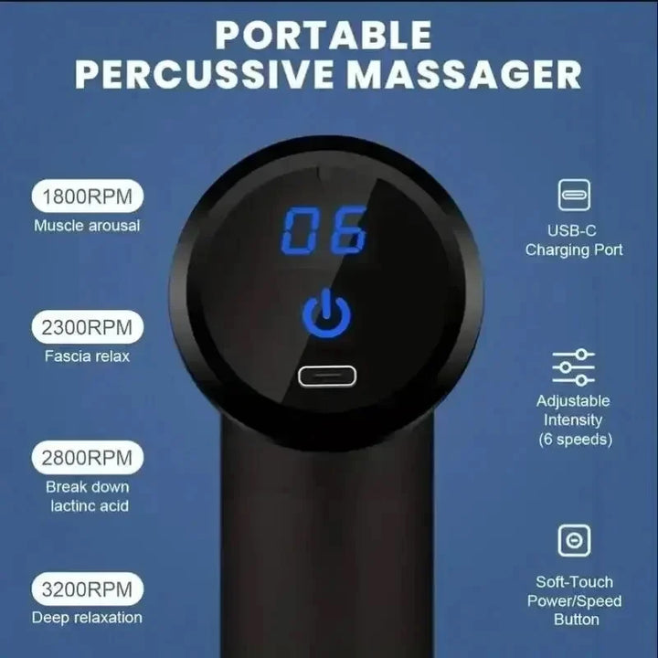 Mini Portable Fascia Massage Gun – Lightweight Deep Tissue Massager with Adjustable Speeds for Neck, Foot & Full-Body Relief