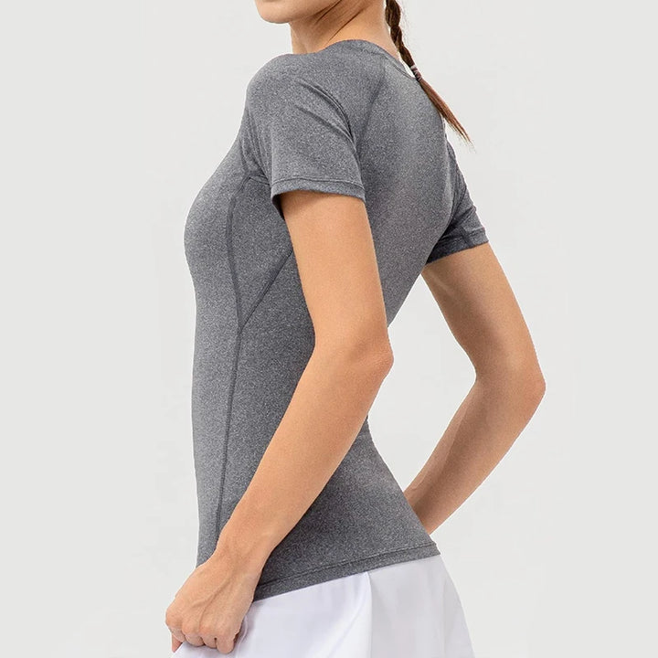 Women's Compression Shirt – Short Sleeve Athletic Yoga & Running T-Shirt, Quick-Dry Stretchy Baselayer for Gym Workouts
