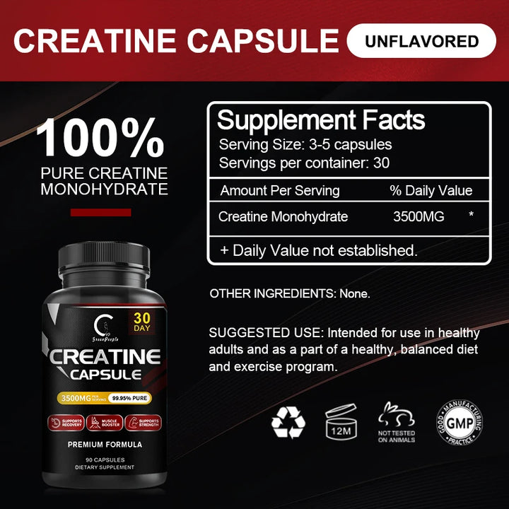 Creatine Monohydrate – Pre-Workout Supplement to Build Muscle, Boost Energy & Enhance Performance