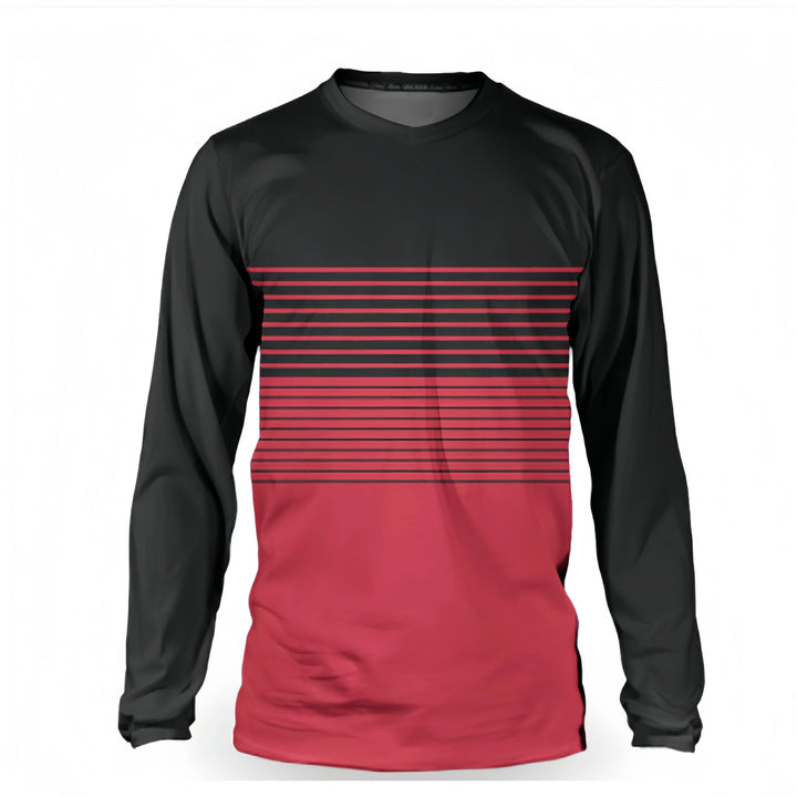 Men's Long Sleeve Quick-Drying T-Shirt – Stylish Stripe Running & Gym Top for Spring/Autumn Fitness