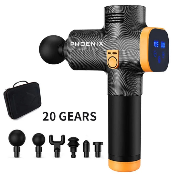 Phoenix A2 Massage Gun – Deep Tissue Muscle Massager with Display, Handheld Percussion Gun for Back & Full-Body Relief