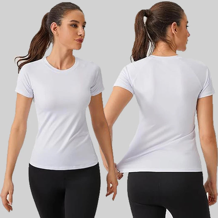 Women's Compression Shirt – Short Sleeve Athletic Yoga & Running T-Shirt, Quick-Dry Stretchy Baselayer for Gym Workouts