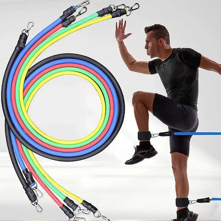 11-Piece Resistance Band Set – Full-Body TPE Workout Bands with Handles, Ankle Straps & Carry Bag
