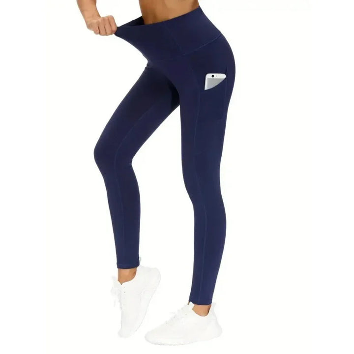 High-Waist Yoga Leggings with Pocket – Seamless Fitness Leggings, Hip-Lifting & Slimming Gym Training Pants for Women
