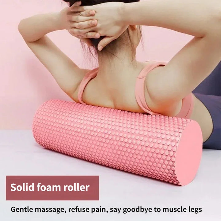 Yoga Roller Round EVA Foam Cylinder – Hexagonal Pilates Exercise Roller for Enhanced Home Workouts, 9.6cm Diameter, 30cm Length