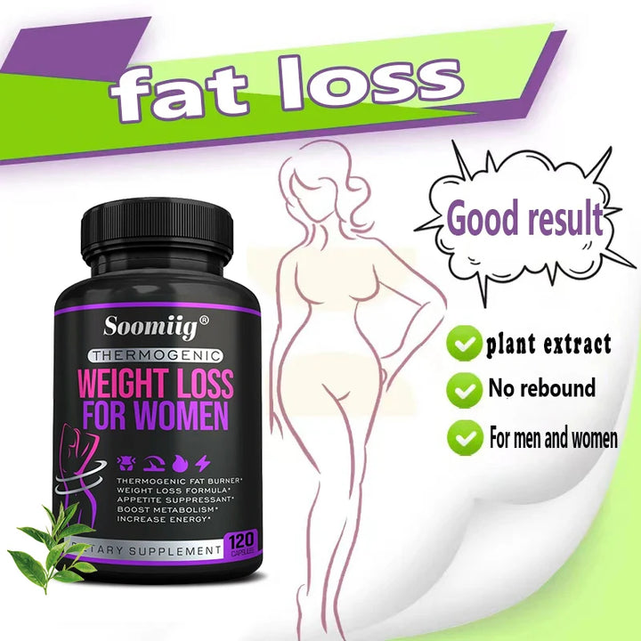 Natural Plant-Based Fat Burner – Appetite Suppressant, Supports Fat Reduction & Blood Sugar Balance (120 Capsules)