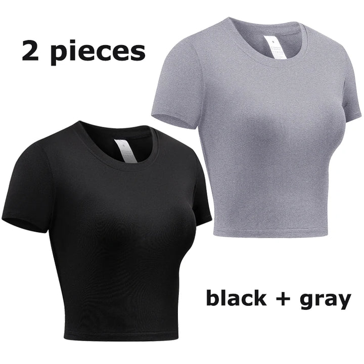 Women's Compression Shirt – Short Sleeve Athletic Yoga & Running T-Shirt, Quick-Dry Stretchy Baselayer for Gym Workouts