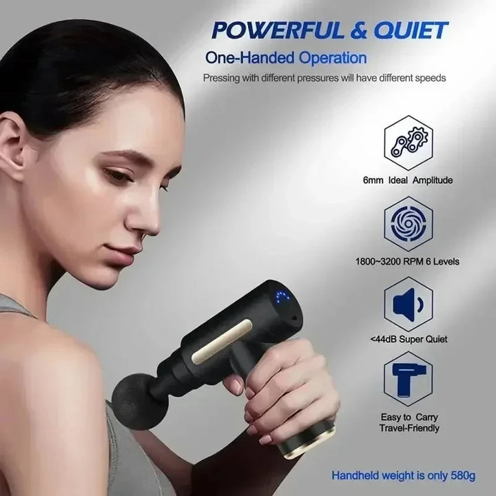 Mini Portable Fascia Massage Gun – Lightweight Deep Tissue Massager with Adjustable Speeds for Neck, Foot & Full-Body Relief