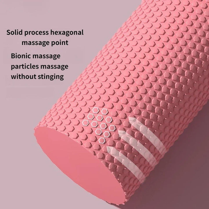 Yoga Roller Round EVA Foam Cylinder – Hexagonal Pilates Exercise Roller for Enhanced Home Workouts, 9.6cm Diameter, 30cm Length