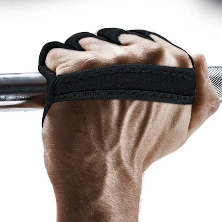 Powerlifting Gym Gloves – Breathable Weightlifting Gloves with Leather Palm Guard, Horizontal Bar Booster for Men & Women