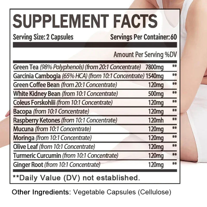 Fat Burner – 120 Capsules for Weight Management, Metabolism Boost, Bloating Relief & Blood Sugar Support