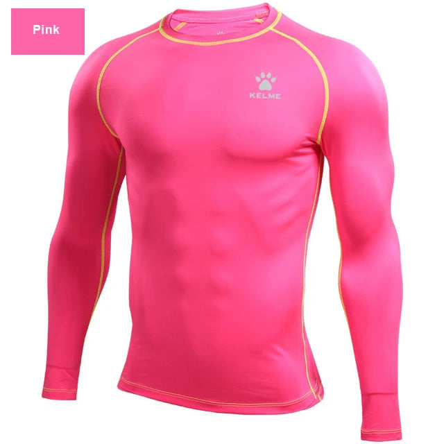 KELME Men's Compression Running Shirt – Long Sleeve Bodybuilding & Fitness Tights for Workout & Exercise