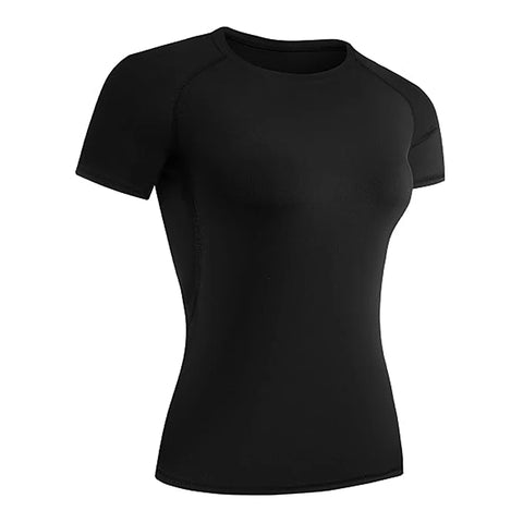 Women's Compression Shirt – Short Sleeve Athletic Yoga & Running T-Shirt, Quick-Dry Stretchy Baselayer for Gym Workouts