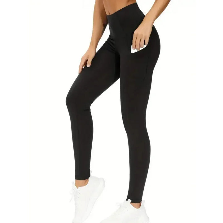High-Waist Yoga Leggings with Pocket – Seamless Fitness Leggings, Hip-Lifting & Slimming Gym Training Pants for Women