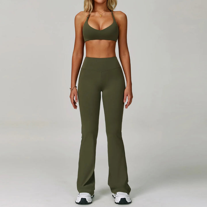2-Piece Women's Activewear Tracksuit – Seamless Yoga Set with High-Waist Leggings for Gym & Fitness
