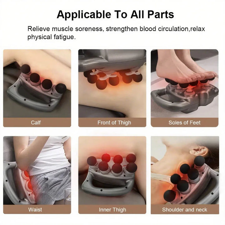Professional Fascia Massage Gun – 16 Heads, High-Frequency Vibration for Deep Muscle Relief (Legs, Back, Shoulders & Waist)