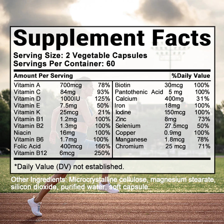 Multivitamin & Mineral Supplement – Antioxidant Support, Enhanced Nutrient Absorption, Heart & Natural Energy Support