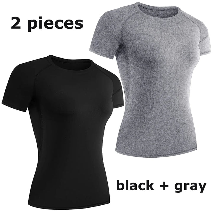 Women's Compression Shirt – Short Sleeve Athletic Yoga & Running T-Shirt, Quick-Dry Stretchy Baselayer for Gym Workouts